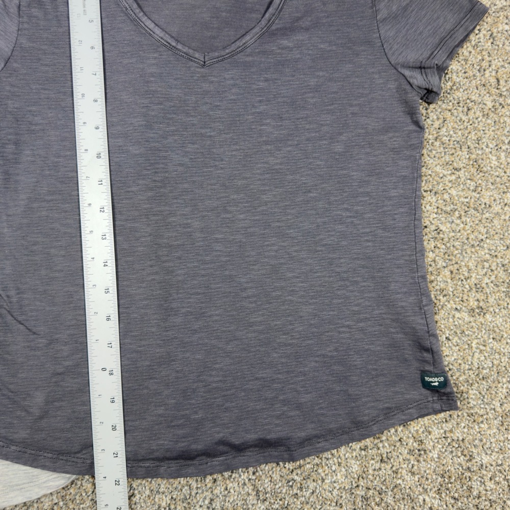Toad&Co Womens Small V-Neck T-Shirt Bundle 3 Pack Gray Charcoal Navy Slub Knit - Picture 5 of 16